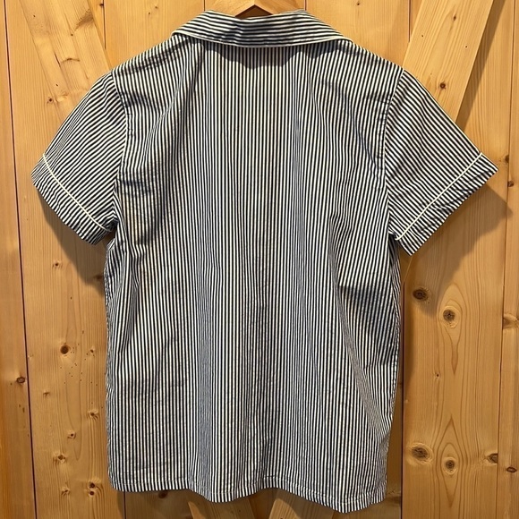 J. Crew Factory Pajama Striped Short-sleeve Sleep Shirt 100% Cotton Size Small - Picture 3 of 8